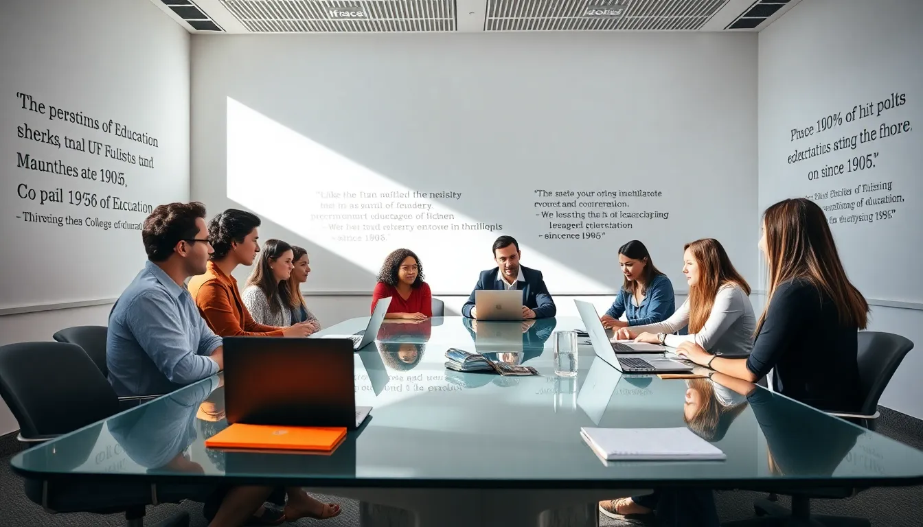 diverse faculty and students collaborating in a modern educational setting.